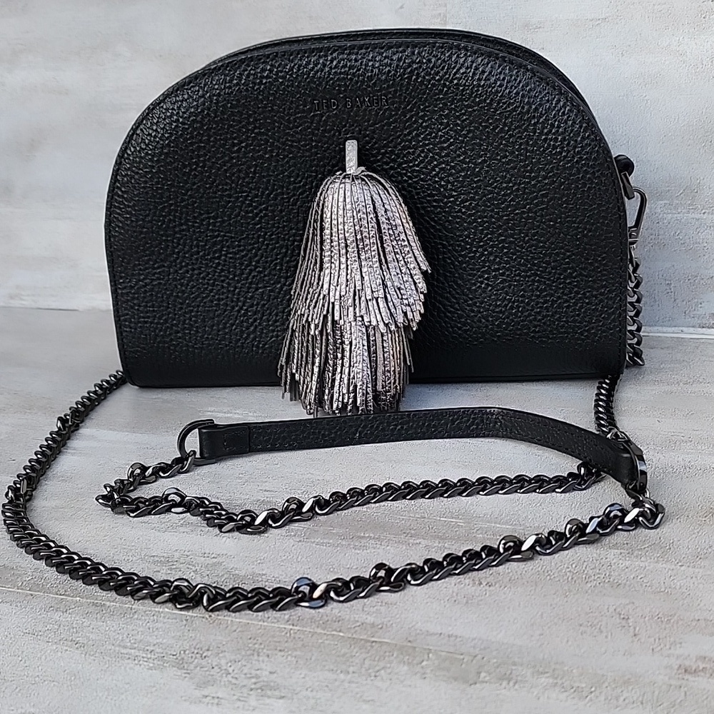 Ted Baker - Maaryy - Black Leather Crossbody Bag with Tassel